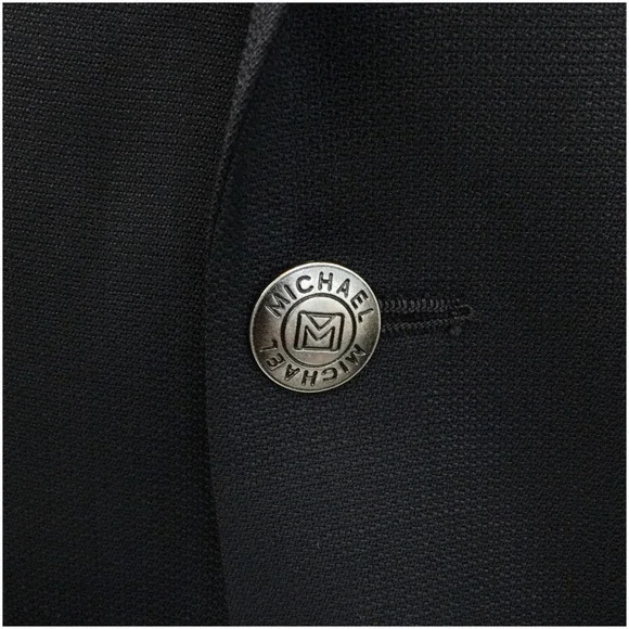 MICHAEL KORS Mens‎ Blazer Sport Coat Casual Jacket Size 46R Black Wool Suit